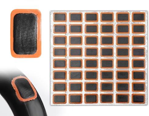 KAPSING 48 Stück Fahrradreifen Flicken Set, Fahrrad flickzeug, Fahrrad reparaturset, Quadrat Fahrradreifen Patch Kit, Fahrrad Flickzeug für Reifen Fahrrad Schlauch(Enthält keinen Gummikleber)