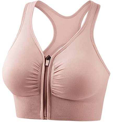 Sport BH Vorne Verschließbar Große Größen Ohne Bügel Starker Halt Workout Yoga Bra Gym Sport BH Mit Reißverschluss Damen Fitness Push Up Gepolstert