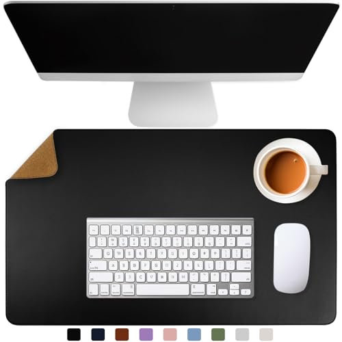 Busnos Schreibtisch Unterlage Groß Schreibtischunterlage Modern 120x 43 cm Schwarz Schreibtisch Unterlage pc Maus Unterlage Schreibtisch Filz Schreibtischunterlage Tischunterlage Desk Pad