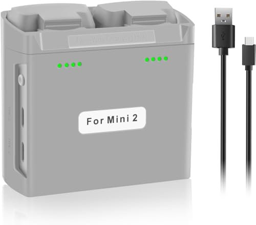 XITAIAN Akku Ladegerät für DJI Mini 4K/2/SE/2 SE, Tragbarer 2 Wege Schnelllade Hub