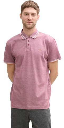 TOM TAILOR Herren 1045629 Poloshirt, 37559 - Deep Red Two Tone, XL EU