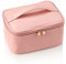 Make-up-Tasche, Tragbare Kosmetische Tasche, Reise-Make-up-Fall-Organisator der großen Kapazität, Schwarz für Frauen-Toilettentasche für Mädchen, die mit Griff und Teiler Reisen (rosa)