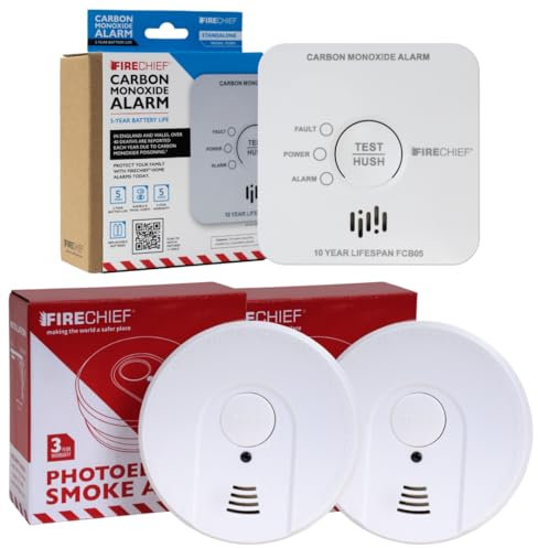 Basic Home & Landlord Fire Alarm Pack - Smoke Alarm and Carbon Monoxide Alarm - Protect Your Home, Rental Property, AirBnB or HMO
