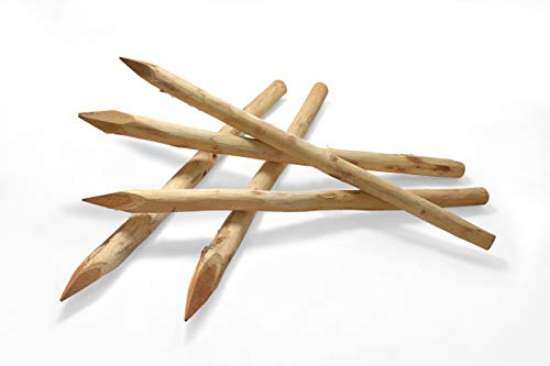 Zaunpfosten Akazie 6-8 cm - Holzpfosten aus Solidem und Robusten Hartholz (Natur, 180cm)