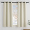 PONY DANCE Rideaux Occultant - Lot de 2 Rideaux Brise-Vue Épais Opaques avec Oeillets pour Décoration de Petites Fenêtres, Cuisine, Maison De Campagne, L90xH150 CM, Beige Clair