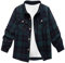 JACKETOWN Chemise à Manches Longues pour Enfant Garçon Chemise à Carreaux Boutonnée Haut Décontracté en Coton Chemise Haute pour Enfant avec Poche Poitrine