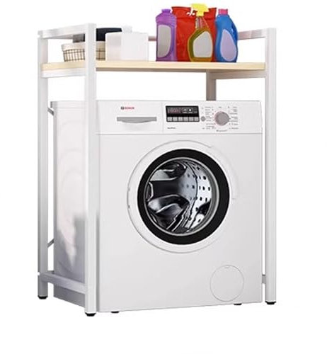 Estanteria Lavadora y Secadora 1-2 Niveles Organizador de Baño Ahorro de Espacio, Estantería Organizadora de Baño Encima Inodoro o Lavadora, para Toallas, Artículos de Tocador(69 * 60 * 110cm)