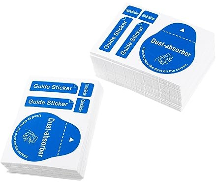 OHPHCALL 200pcs Lcd Dedust Stickers and Tempered Glass Camera Lens Dust Removal Stickers for Phone Screen Cleaning, Screen Dust Tool Kit for Mobile Devices in Travel and Daily Use