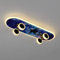 Yesbon Skateboard Kinderlampe LED Deckenlampe RGB, Dimmbar mit Fernbedienung, Cartoon Deckenleuchte für Junge Mädchen, Modern Schlafzimmer Deko,Star Flyer
