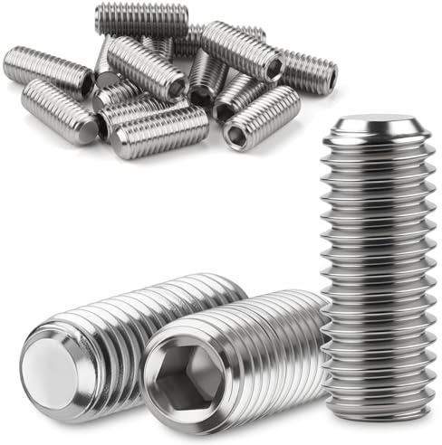 Nuts OT nuts 15 Stück Madenschrauben M8x12 DIN 913 Flachspitze Edelstahl A2 | Innensechskant Gewindestifte Madenschraube V2A Rostfrei für Möbelmontage und Reparatur Maschinenbau