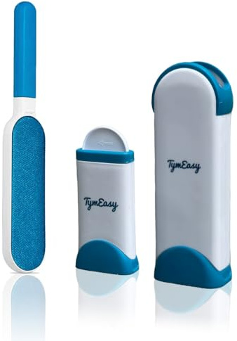 TYMEASY Reusable Pet Hair Remover Brush – Dual-Sided Self-Cleaning Lint Roller for Dog & Cat Hair | Washable & Eco-Friendly Pet Lint Brush & Fur Remover for Clothes, Sofa, Carpet & Furniture