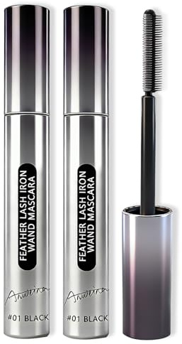 2 Stück Metal Mascara, Wasserfest, Nicht Verklumpend | Iron Wand Mascara, Wasser & Schweißfest, Länge und Volumen Eyelash Faser Hinzufügen