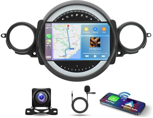 9 Inch Android 13 Car Stereo for BMW Mini Cooper R56 2007-2014 Double Din 2G+64G Car Radio Receiver with Wireless Carplay Android Auto Touchscreen GPS Bluetooth WiFi SWC FM RDS Backup Camera