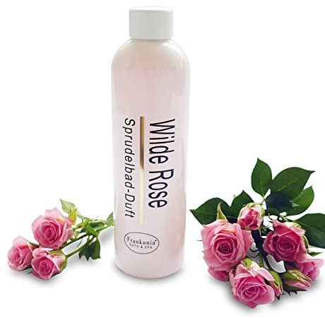 Frankonia BATH & SPA Sprudelbad Duft Wilde Rose – 230 ml Badezusatz für Whirlwannen & Sprudelbäder – Intensiver Whirlpool Duft – Badeduft – Duftzusatz – Duftkonzentrat