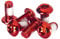 Clarks Red Rotor Bolts - Pack of 6 Universal Torx Head Alloy Steel Disc Brake Rotor Bolts for Mountain Bikes (MTB), Hybrid and Road Bikes