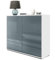 Vladon Sideboard Ben V2, Made in Germany, Kommode mit 1 Tür und 5 Schubladen, Weiß matt/Grau Hochglanz (79 x 74 x 36 cm)