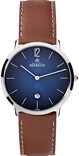 Michel Herbelin Unisex Erwachsene Armbanduhr Analog Leder 19515/15