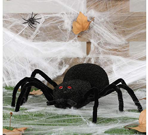 Halloween Schwarze riesen Spinne Ungeziefer Deko Horror ekelig Dekoration, 24 cm