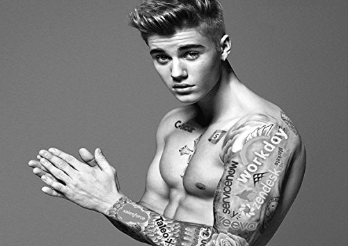 Poster Justin Bieber Tattoos Torso Wandkunst 02