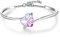 GEORGE · SMITH Love Story Armband Verstellbare versilberte Armbänder für Frauen mit blau-rosa Herzkristallen – Muttertagsgeschenk für ihre Mutter