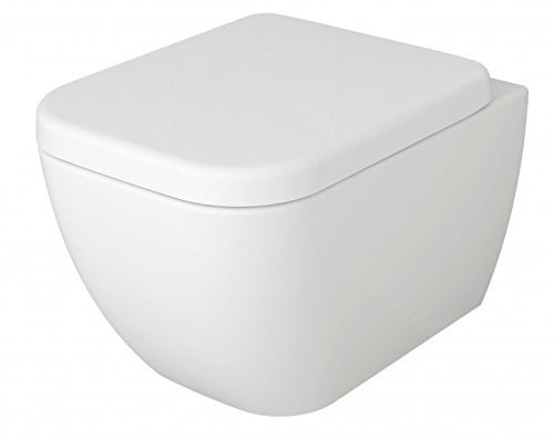 BERNSTEIN Spülrandloses Wand-Hänge-WC 101R - Inkl. Soft-Close-Deckel - Weiß glänzend