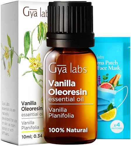 Ätherisches Vanilleöl von Gya Labs für den Diffusor - Ätherisches Vanilleöl Oleoresin - Ätherisches Vanilleöl für Haut und Kerzenherstellung - Lang anhaltendes Vanilleöl-Parfüm (10ml)