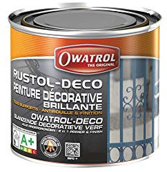 OWATROL - RUSTOL DECO - Peinture décorative de Finition Antirouille - Tous Supports - Rouge Sécurité - RAL 3001-0,75L