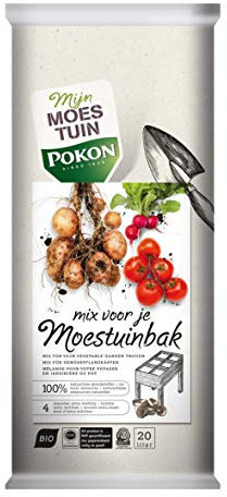 Pokon Bio Gemüse-Erde mit Vermikulit für Balkonkästen, Kübel oder Hochbeete, 4 Monate vorgedüngt, 20L