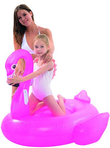 Flamingo Schwimmtier ca. 110cm x 102cm x 86cm Flamingoschwimmtier Mosaikdesign Schwimminsel Sommer Baden Schwimmen Schwimmbad inklusive Reperaturenset