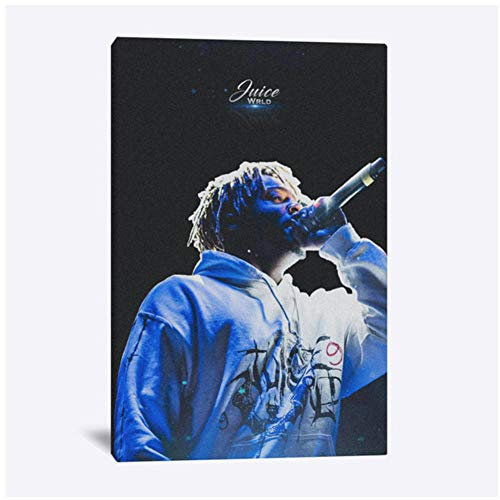 yhyxll Juice WRLD Rapper Hip Hop Poster Gemälde Wandkunst Leinwand für Jugendliche Wohnzimmer Schlafzimmer Studie Schlafsaal Kunst Dekoration Drucke-50x70cm No Frame