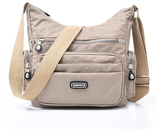 Estwell Umhängetasche Damen Kleine Schultertasche Handtasche Damentasche Wasserdicht Nylon Multifunktionale Crossbody Bag für Arbeit Schule Shopper