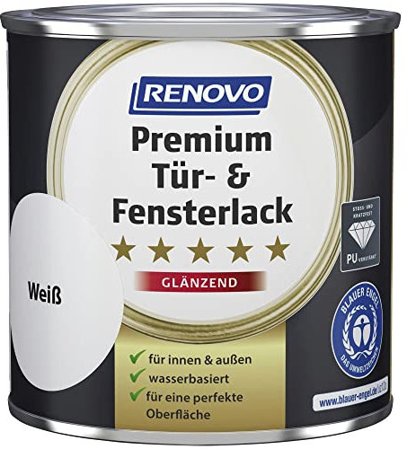 2,5 Liter RENOVO Premium Tür & Fensterlack glänzend Weiss