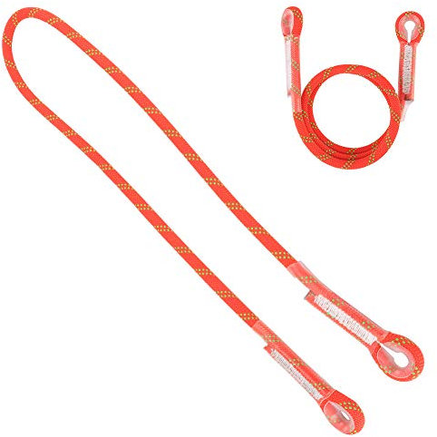 Keenso Professional Rock Climbing Sling Rope, 120cm Orange Rock Climbing Rope Brakedown Anti‑Fall Lanyard Mountaineering Sling Extreme Sports