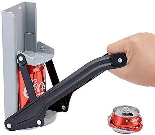 NIWWIN Broyeur de boîtes en métal et ouvre-bouteille 16 oz Brise murale robuste pour seltzer en aluminium, soda, boîte de conserve, canettes de bière et bouteilles pour le recyclage