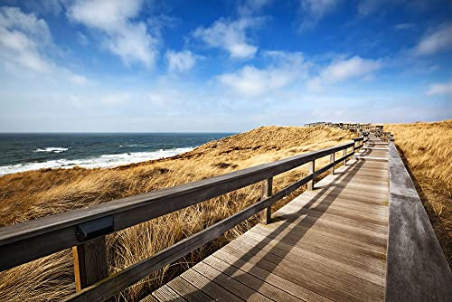 A.S. Création Fototapete Strand Braun | Natur Grau Sylt Runway 4.00 m x 2.67 m Braun Grau Blau, Weiß