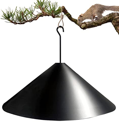 Fandature 48.2 cm (19 Zoll) PP Eichhörnchensicher Innensteg zum Schutz von Vogelfutterspendern und Vogelhäusern, hängende Halterung, Waschbär und Eichhörnchenschutz, Schwarz, 1 Packung