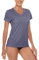 KEFITEVD Yoga Shirt Damen Kurzarm Atmungsaktiv Funktions Shirt Stretch Regular Fit Sport T-Shirt Running Shortsleeve Meliert Lila M