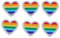 6 Stück Regenbogen-Herz-Patches, Buntes Herz Zum Aufbügeln, Herz-Applikations-Patches Zum Nähen, Stickerei, Rucksäcke, Jacken, Kleidung, Reparatur(Weißer Rand)