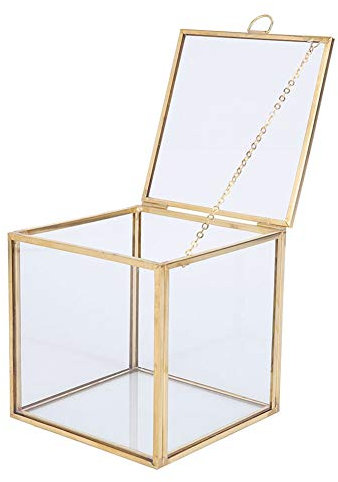 Alvinlite Glas-Terrarium, Geometrisches Glas-Terrarium Handgefertigter Luftpflanzenhalter für Indoor-Garten-Dekor, modernes Dekor-Display-Blumentopf für saftige Farn-Luftpflanzen Glas