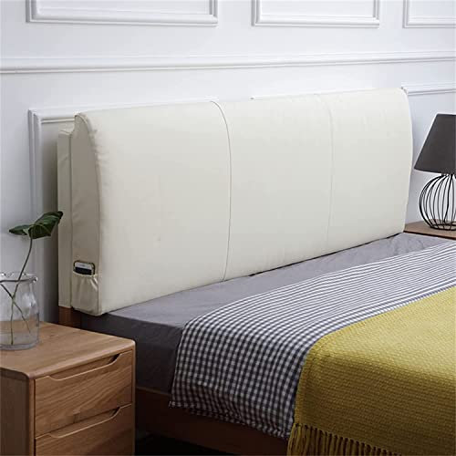 Großes Lesekissen Kopfteil aus Leder, Rückenlehne, Rückprallpolsterung, gepolsterte Lendenwirbelsäule (B mit Kopfteil 47,2 Zoll/120 cm)
