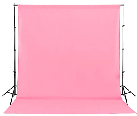 Sugargirl Toile de fond rose pour photographie, toile de fond en polyester pour vidéo et télévision, séance photo, fête, zoom (1 panneau, support non inclus)