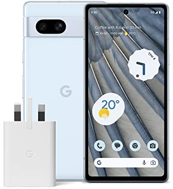 Google Pixel 7a and Pixel 30W Charger Bundle – Unlocked Android 5G Smartphone with Wide-Angle Lens and 24-Hour Battery - Sea (Amazon Exclusive)
