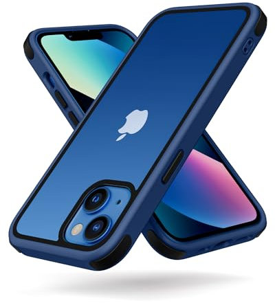 MobNano Ultra Hybrid Durchsichtig Hülle für iPhone 12 Mini Hülle Stoßfest Bumper Transparent Handyhülle Shockproof Fallschutz Silicone iPhone 12 Mini Case - Blau/Schwarz