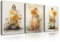 Piy Painting Impression sur toile Fleurs dans un vase Tableau sur Toile 3pièces Fleurs de peinture sur toile avec cadre Art Mural pour Cuisine chambre à coucher 30x40cm