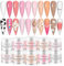 Saviland Keratin Acrylic Nail Powder Set: 10 Nudes, Ultra Fine Powder, Quick Dry, Professional Nail Salon