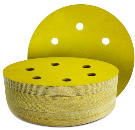 GZKTY Dischi Abrasivi 150mm, Set da 50 Pezzi, Grana 600, 6 Fori, per Levigatrice Orbitale, Carta abrasiva per levigatrice, Carta Vetrata per Legno