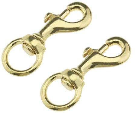 VGOL 2PCS 3-1/4 Inch Trigger Clip Swivel Snap Hooks Brass Flag Pole Halyard Rope Attachment Clip for Flag Pole Halyard Rope Pet Leash