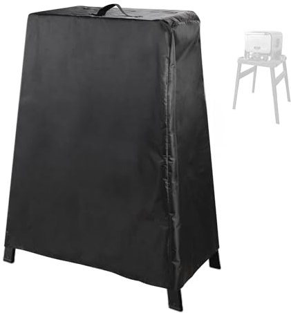 Waterproof Grill Cover for Ninja Woodfire Outdoor Oven OO101 Series, Weatherproof Pizza Oven and Stand Cover with Bottom Fixing Strap Pizza Oven Accessories for Ninja, Black, Cover Only