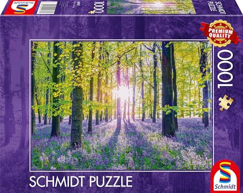 Schmidt Spiele 59767 Zarte Glockenblumen im Wald, 1000 Teile Puzzle