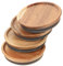 ABOOFAN 4pcs Wood Cup Covers for Drinks Reusable Mug Cover with Silicone Ring Drink Glass Cup Lids For Jars, Mug,coffee,beer Mug, Drinking Glasses